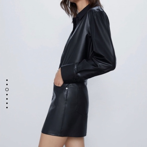Zara faux leather mini skirt - Picture 6 of 9